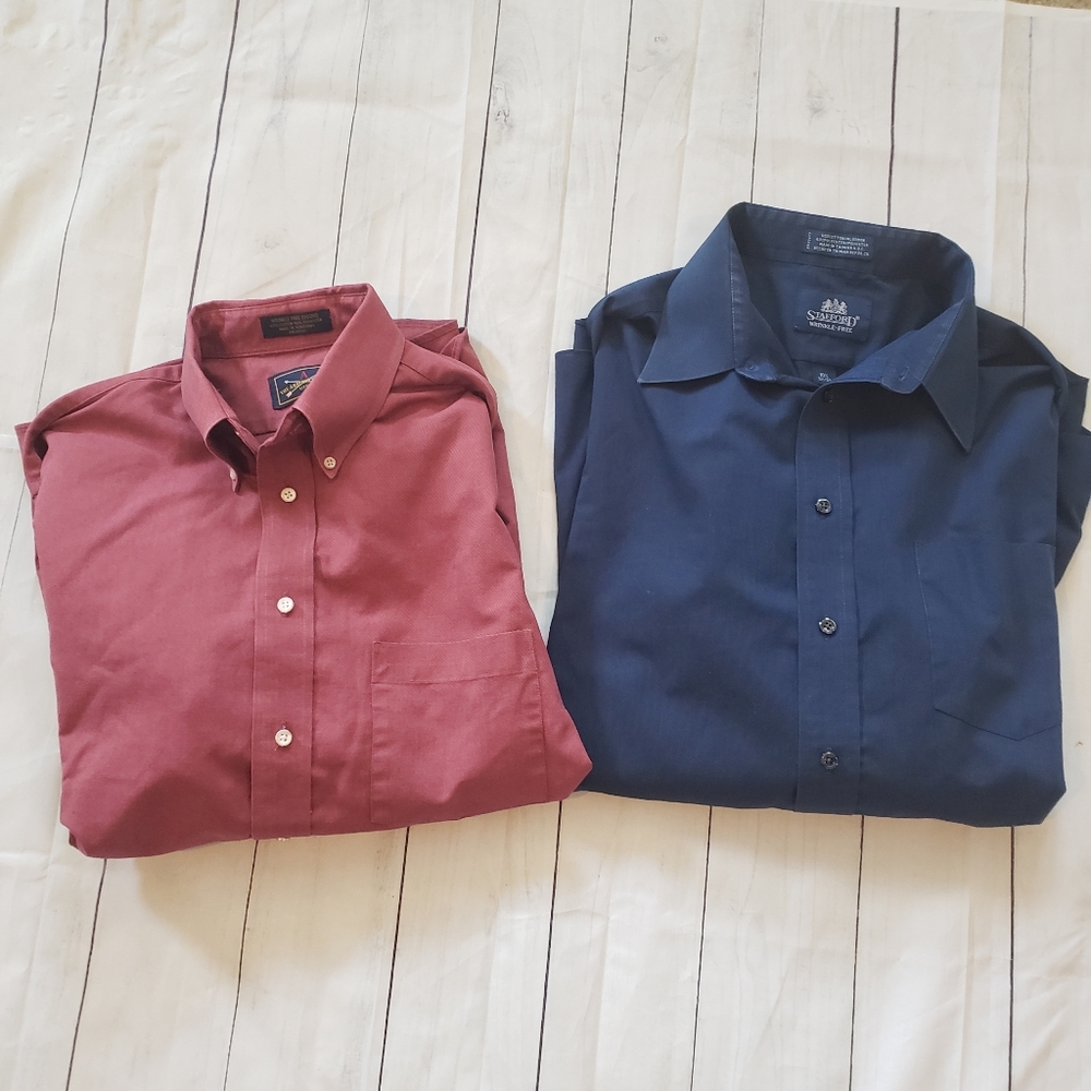 Mens button down shirt bundle wrinkle free